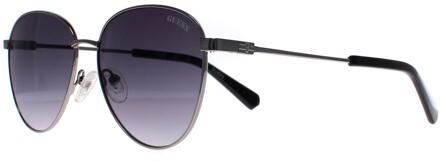 Guess GU8257 08B glanzend gunmetal smoke gradient zonnebril Grijs - One Size