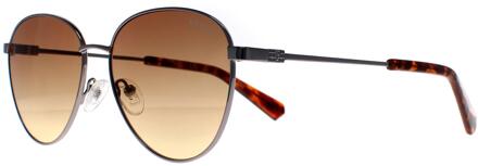 Guess GU8257 10F glanzend licht nikkelbruin zonnebril met kleurverloop - maat Grijs