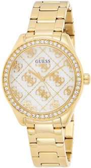 Guess GW0001L2 horloge dames staal goldplated met idem bandmet zirconia