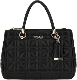 Guess Handtas Assia Doorgestikt Zwart - T/U