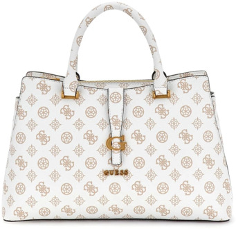 Guess Handtas Kuba 4G-Logo Peony Wit - T/U