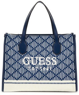 Guess Handtas Silvana Gevlochten Blauw - T/U