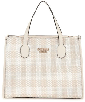 Guess Handtas Silvana Vichy-Print Zwart multi - T/U