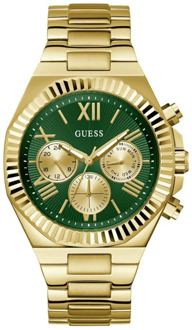 Guess Heren Multifunctioneel Horloge Equity goud, groen 44 mm Gw0703G2 Guess , Yellow , Heren - ONE Size