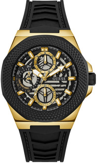 Guess Heren Siliconen 2-Tone Horloge Zwart/Goud Guess , Black , Heren - ONE Size