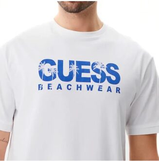 Guess heren strand T-shirt - maat S Wit