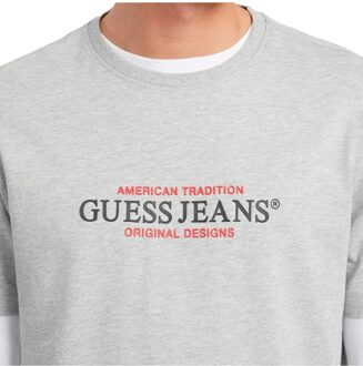 Guess heren T-shirt in originele Amerikaanse stijl - maat L Grijs
