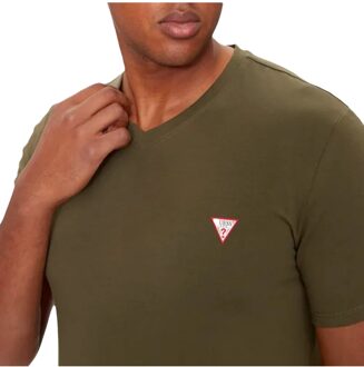 Guess heren T-shirt met driehoekig G-logo Donkergroen - S