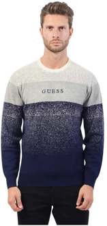 Guess Heren trui van wolmix met verloop Guess , Blue , Heren - 2XL