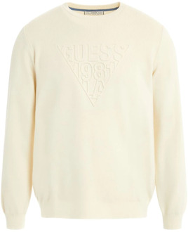 Guess Heren Witte Victor Sweater Guess , White , Heren - Xl,L,S