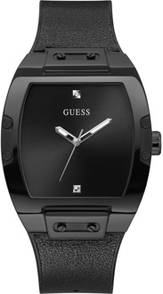 Guess Heren Zwart Leder/Siliconen Horloge Gw0386G1 Guess , Black , Heren - ONE Size