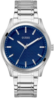 Guess Herenhorloge Dex 44 mm zilver, blauw Gw0626G1 Guess , Gray , Heren - ONE Size