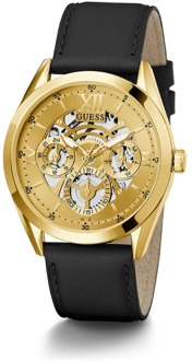 Guess Herenhorloge Multifunctioneel horloge Tailor zwart, goud 42 mm Gw0389G2 Guess , Yellow , Heren - ONE Size