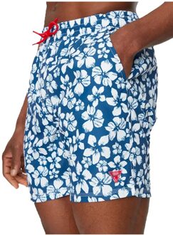 Guess herenzwempak met bloemenprint Blauw