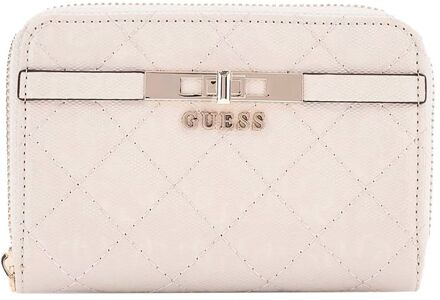 Guess Idra Slg Medium Zip Around stone dames portemonnee Beige - H 9 x B 14 x D 2,5 cm