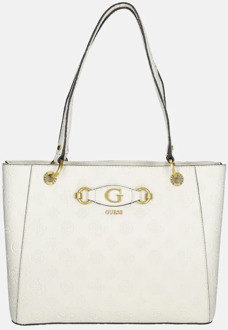 Guess Izzi peony noel tote shopper stone logo Ecru