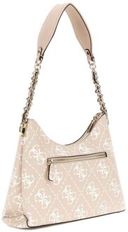 Guess Izzy Top Zip Schoudertas - maat Beige