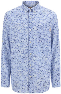 Guess Jacquard Overhemd voor de Moderne Man Guess , Blue , Heren - Xl,L,M,S