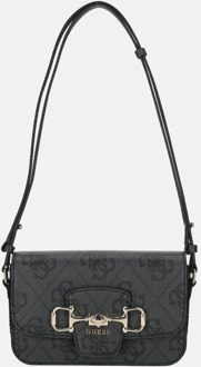 Guess Janie convertible crossbody tas coal logo Zwart