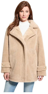 Guess Jasje Van Imitatie Shearling Beige - M