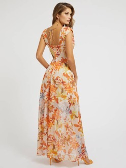 Guess Jurk Bloemenprint All-Over Bloemenprint oranje - XS