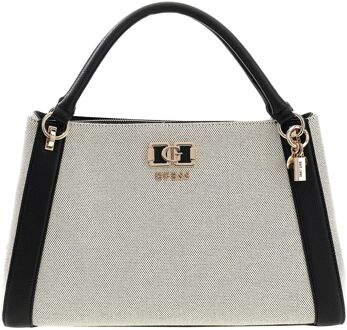 Guess Karnilla Girlfriend Satchel natural/black damestas Multicolor - H 21,59 x B 35,56 x D 11,43 cm