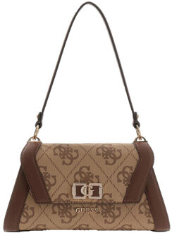 Guess Karnilla logo flap schoudertas - maat One size Bruin