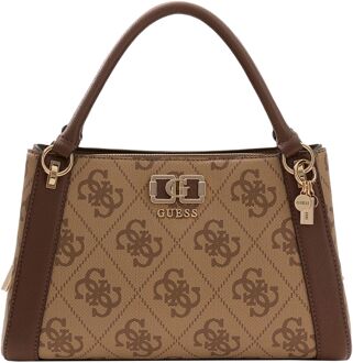 Guess Karnilla Logo Gfriend Sathel latte logo/brown handtas dames Bruin - H 20 x B 31 x D 10 cm