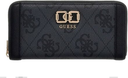 Guess Karnilla Logo Slg Lrg Zip Arnd coal logo polstasje dames portemonnee Grijs - H 9 x B 14 x D 3 cm