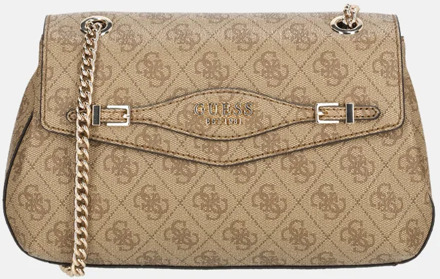 Guess Katya crossbody tas latte logo Bruin