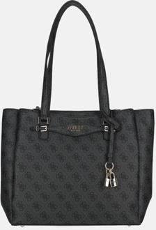 Guess Katya multi comp tote shopper coal logo Zwart