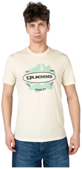 Guess Klassieke Ronde Hals T-Shirt Guess , Beige , Heren - Xl,L,M,S