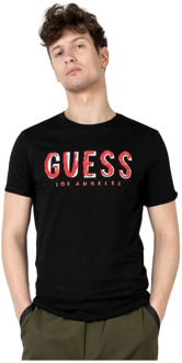 Guess Klassieke Ronde Hals T-Shirt Guess , Black , Heren - 2Xl,L,M