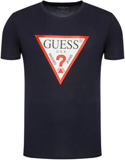 Guess Korte Mouw T-Shirt Guess , Blue , Heren - 2Xl,Xl,L,M,S