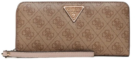 Guess Laurel Grote Ritsportemonnee Latte Guess , Brown , Dames - ONE Size
