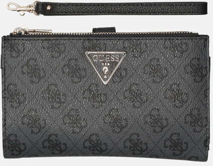 Guess Laurel II zip organizer portemonnee coal logo Zwart