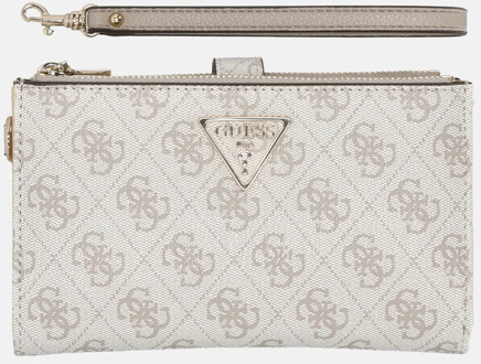 Guess Laurel II zip organizer portemonnee dark taupe logo