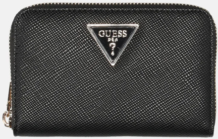 Guess Laurel Mini Portefeuille Saffiano Zwart - T/U