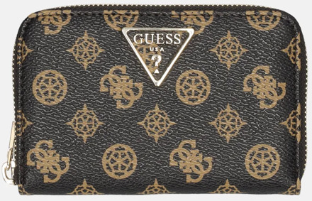 Guess Laurel SLG ziparound portemonnee M mocha logo Donkerbruin