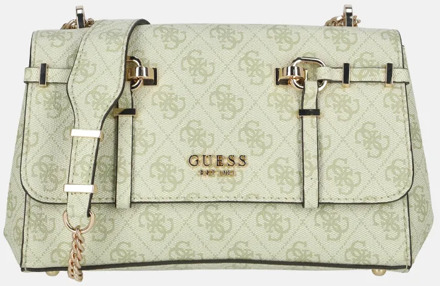 Guess Leona convertible crossbody tas flap sage logo Lichtgroen
