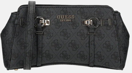 Guess Leona Girlfriend crossbody tas coal logo Zwart