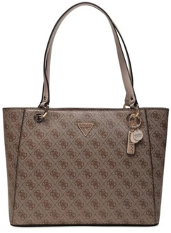 Guess Logo All Over Tote Bag - Model: Cabas Guess , Beige , Dames - ONE Size