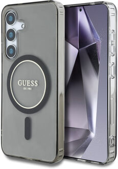 Guess MagSafe IML Glitter Gradient Case voor de Samsung Galaxy S25 - Zwart