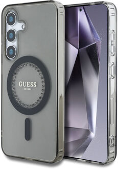 Guess MagSafe IML Rhinestones Case voor de Samsung Galaxy S25 - Zwart