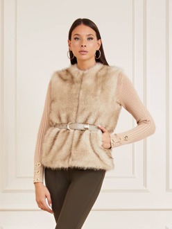 Guess Marciano Gilet Synthetisch Bont Beige - M