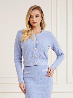 Guess Marciano Sweater Met Logo In Reliëf Lila