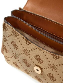 Guess Melinda logo top handtas - maat One size Bruin