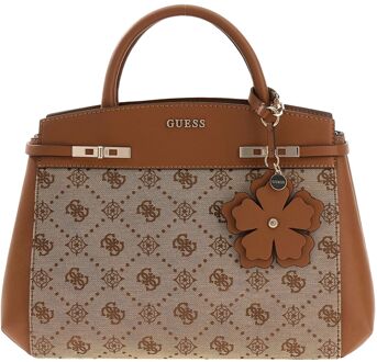 Guess Melinda Logo Tri Comp Satchel latte logo handtas dames Bruin - H 25 x B 30,5 x D 11 cm