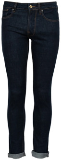 Guess Mid-Rise Skinny Jeans met Gouden Stiksels Guess , Blue , Dames - W29 L32,W33 L32,W34 L32