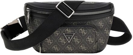 Guess Milano Bumbag M dark black heuptas crossbody tas heren Zwart - H 12 x B 23 x D 2,5 cm